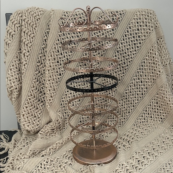 Other - Rotating Rose Gold and Black Jewelry Organizer